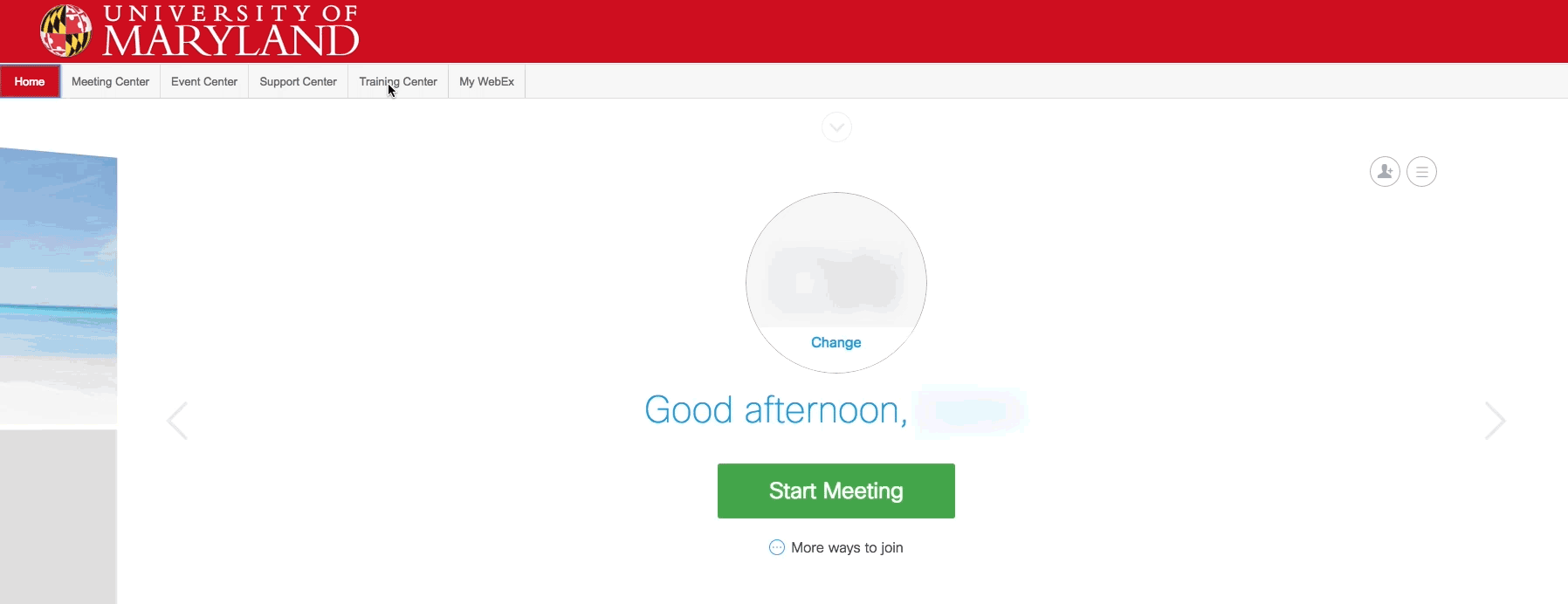 Gif of steps for changing your web conferencing (audio/video) audio settings
