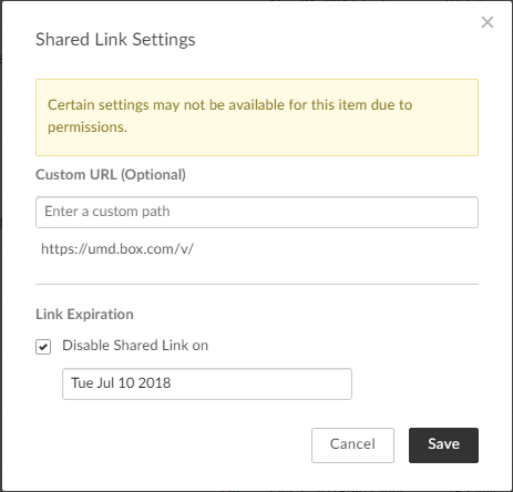 Custom URL and Link Expiration features