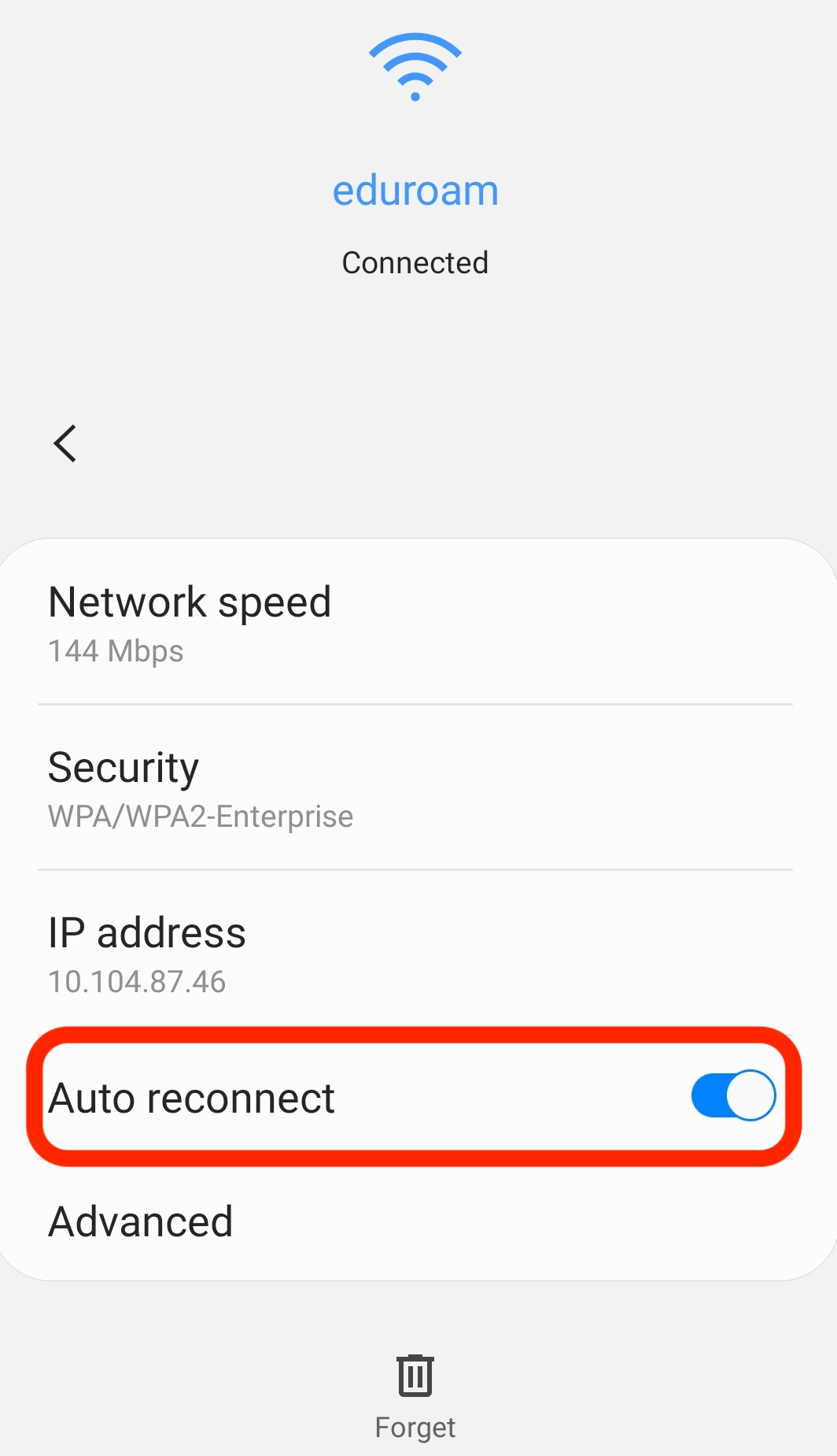 Illustration for auto reconnect from an Android