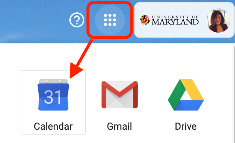 Picture for selecting Calendar from Google Apps from Gmail