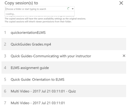 List of Elms/Canvas course available.