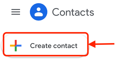 Click create contact