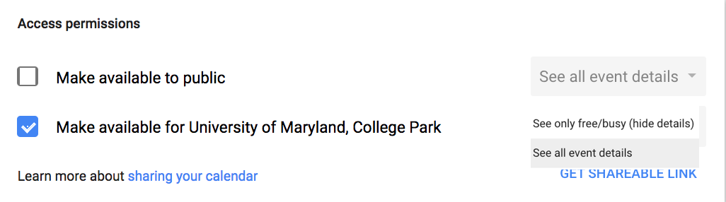 Google Calendar Sharing Permissions