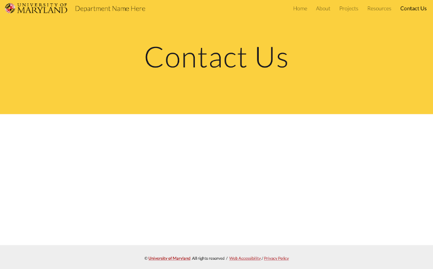 Yellow header, Light font and footer.