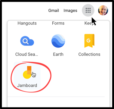 Jamboard app featured in graphic list of Google apps