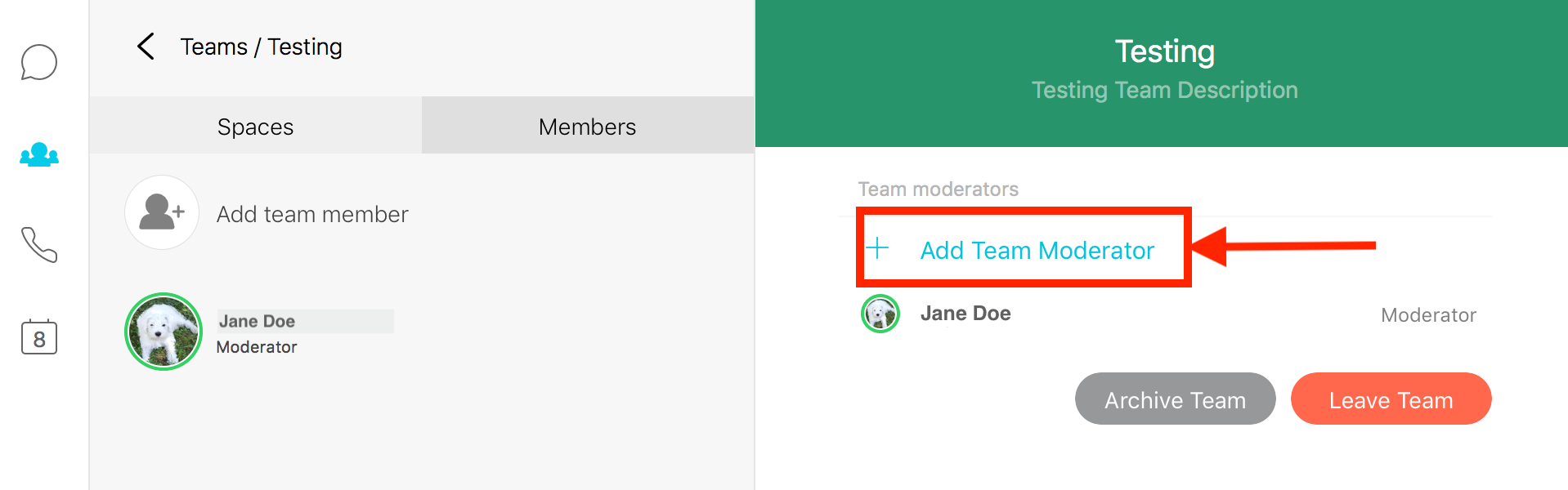 Add additional Moderator to Team