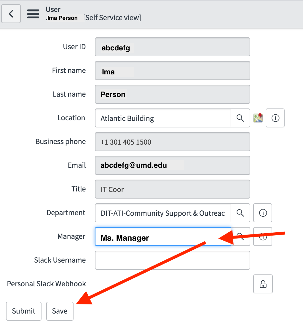 Add a Manager to a User's Profile in ServiceNow - - IT Service Desk