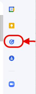Illustration for selecting Tasks from the sidebar in Google