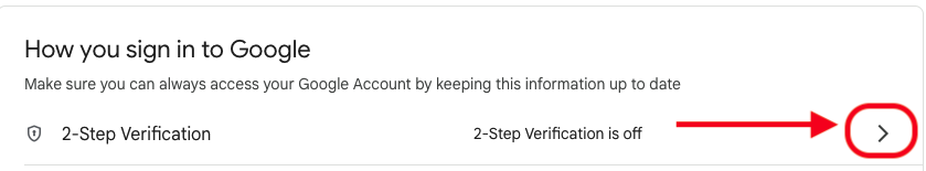 Turn on Two Step Verification