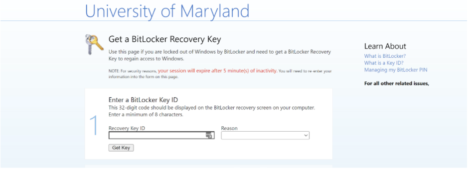 UMD get BitLocker Recovery Key