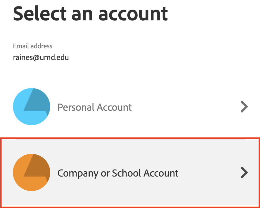 selecting which type account