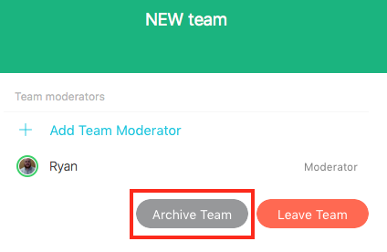 Click the 'Archive Team' button
