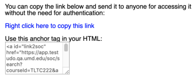 You can copy the link below and send it to anyone for accessing it without the need for authentication: Right click here to copy this link  Use this anchor tag in your HTML: