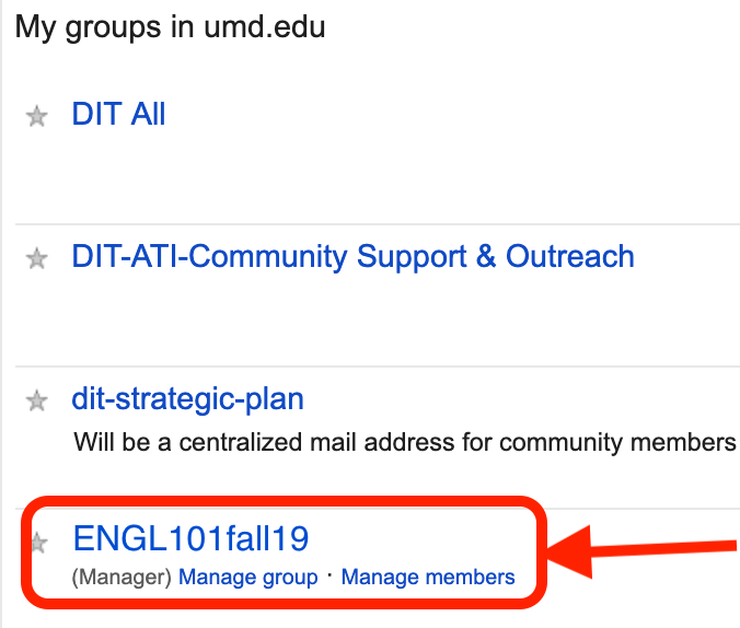 Click to select the Coursemail Group