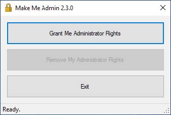 Make Me Admin application window