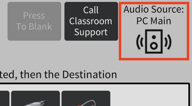screen shot showing where the audio source is located.