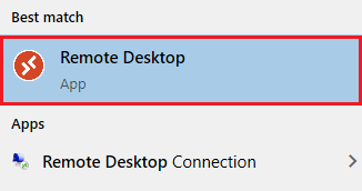 Shows the correct remote desktop application to launch