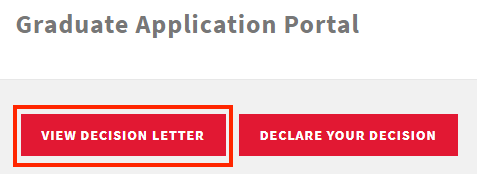 View Descision Letter button highlighted 