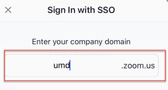 Enter UMD as your company domain.